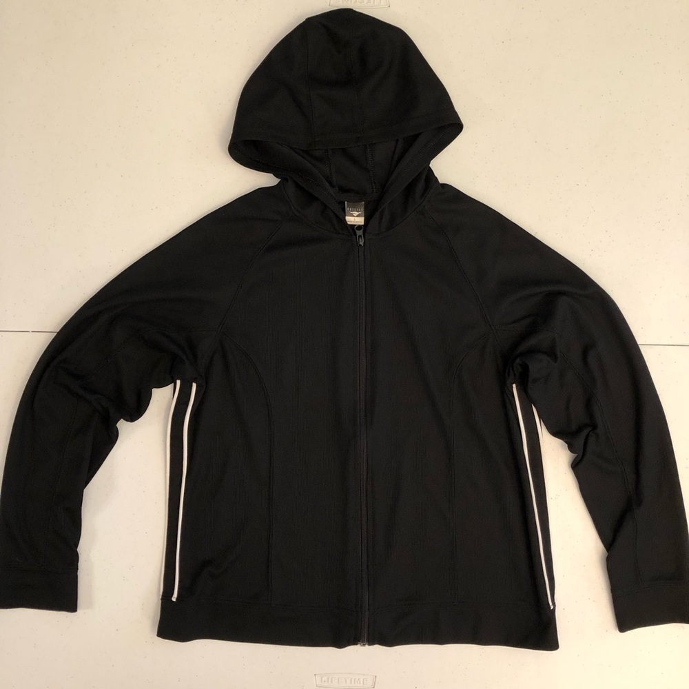 Cheetah Athletic Lightweight Black Hooded Zip-Up Jacket Size L